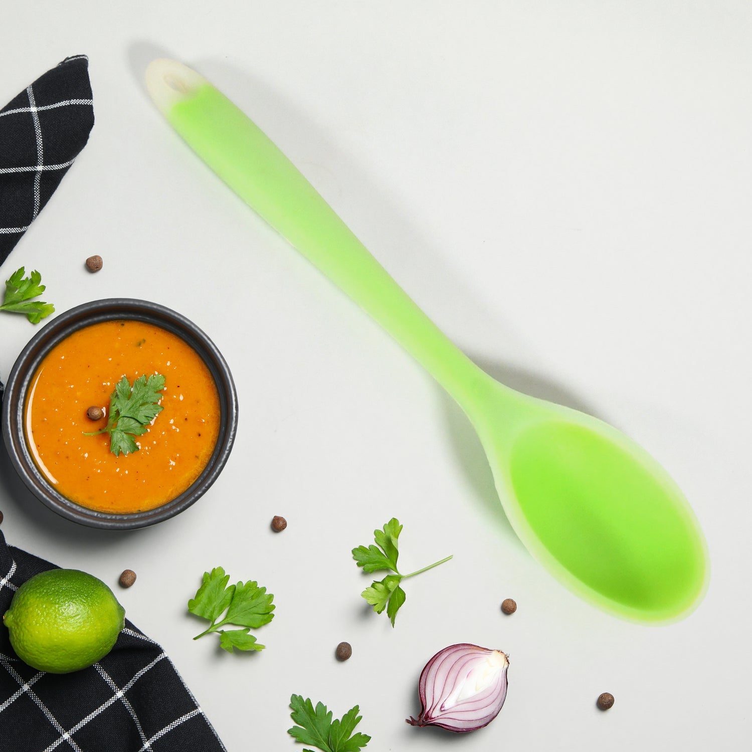 5652 Multipurpose Silicone Spoon, Silicone Basting Spoon Non-Stick Kitchen Utensils Household Gadgets Heat-Resistant Non Stick Spoons Kitchen Cookware Items For Cooking (1 pc / 27 Cm) 5652 Multipurpose Silicone Spoon, Silicone Basting Spoon Non-Stick Kitchen Utensils Household Gadgets Heat-Resistant Non Stick Spoons Kitchen Cookware Items For Cooking (1 pc / 27 Cm)